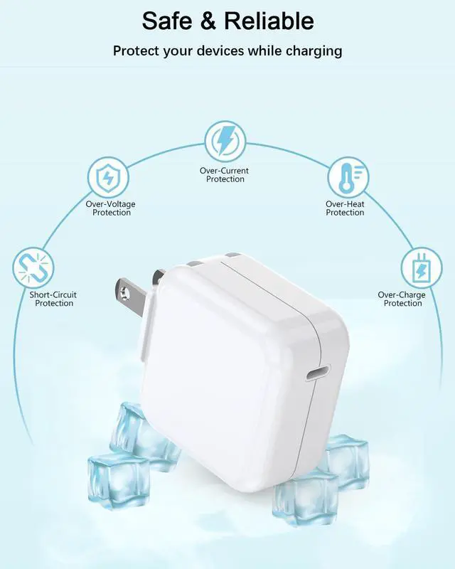 Alt view image 9 of 12 - Mac Book Air Charger - 30W USB C Charger Block PD 3.0 Fast Charging Power Adapter Plug for MacBook Pro/Air,ipad Pro/Air/mini, iPhone 17 16 15 14 13 12 /Pro/Pro Max/Plus/Mini/SE/XR and All USB C Device