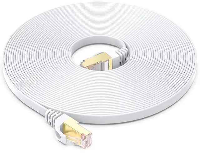 Alt view image 8 of 8 - Cat 8 Ethernet Cable 75 FT, 40Gbps 2000Mhz High Speed Flat Cat8 Cable Patch Cord with Gold-Plated RJ45 Connector, LAN Network Internet Cable with 40 Clips for Router/Gaming/Computer, S/FTP