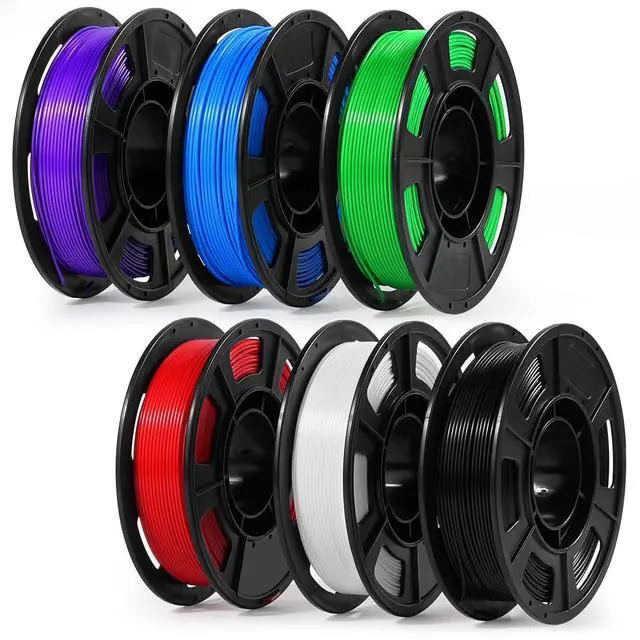 Alt view image 8 of 14 - 3D Printer Filament 250g 53mm Spool - 1.75mm High Precision Regular PLA Compatible with Bambu Lab A1 mini, Creality Ender-3 V3, FLASHFORGE, Black, White, Red, Green, Blue, Purple for Beginners