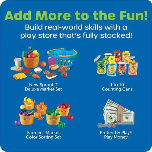Alt view image 14 of 14 - Pretend & Play Calculator Cash Register Toy - Gift for Kids, Toddler Toys, Play Money & Credit Card, Shopping Store Playset, Educational Preschool Activities