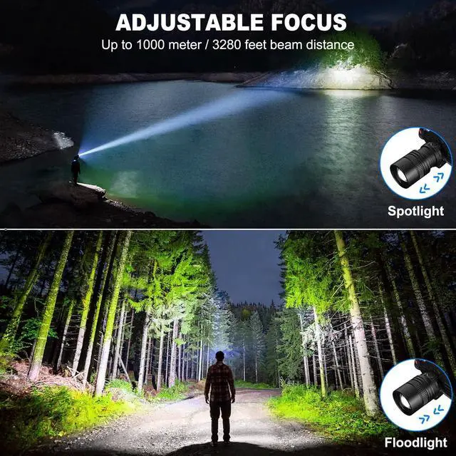 Alt view image 10 of 14 - Rechargeable Headlamp 2Pack, 99000 Lumens Super Bright LED Head Lamp with 3 Modes, 90° Adjustable Head Lights for Forehead, 45H Long Runtime & IPX6 Waterproof HeadLamps for Camping Hunting Hiking