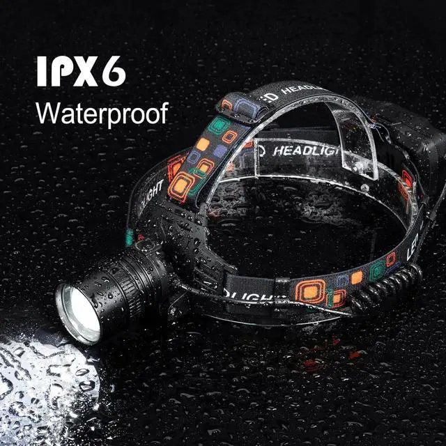Alt view image 13 of 14 - Rechargeable Headlamp 2Pack, 99000 Lumens Super Bright LED Head Lamp with 3 Modes, 90° Adjustable Head Lights for Forehead, 45H Long Runtime & IPX6 Waterproof HeadLamps for Camping Hunting Hiking