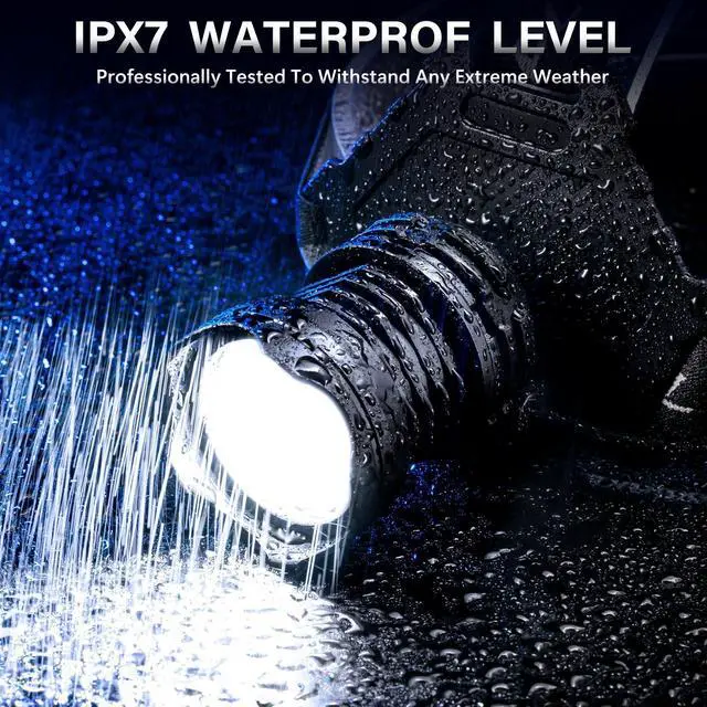 Alt view image 13 of 14 - Rechargeable LED Headlamp Super Bright, 99000 High Lumens Head Lamp Zoomable, 25Dys+ Runtime & 12 Mode & Lightweight Comfort & 125° Adjustable IPX-7 Waterproof Head Light for Outdoor,Hardhat