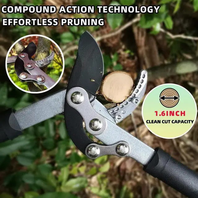 Alt view image 9 of 14 - Loppers Hedge Clippers & Pruners Combo Set 3-Piece Hedge Shears, Sharp Tree Trimmer Branch Cutter for Yard, Lawn & Garden, Professional Tree Clippers Yard Clippers for Indoor & Outdoor Gardening