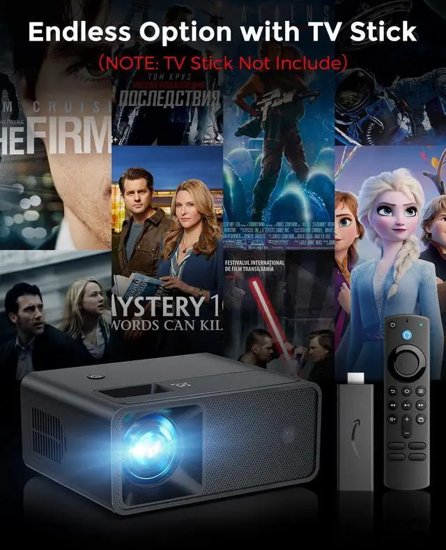 Alt view image 10 of 14 - Mini Projector, 2025 Upgraded Full HD 1080P Support Video Projector, Portable Small Movie Projector, Compatible with iOS/Android/Windows/TV Stick/Box/USB/HDMI