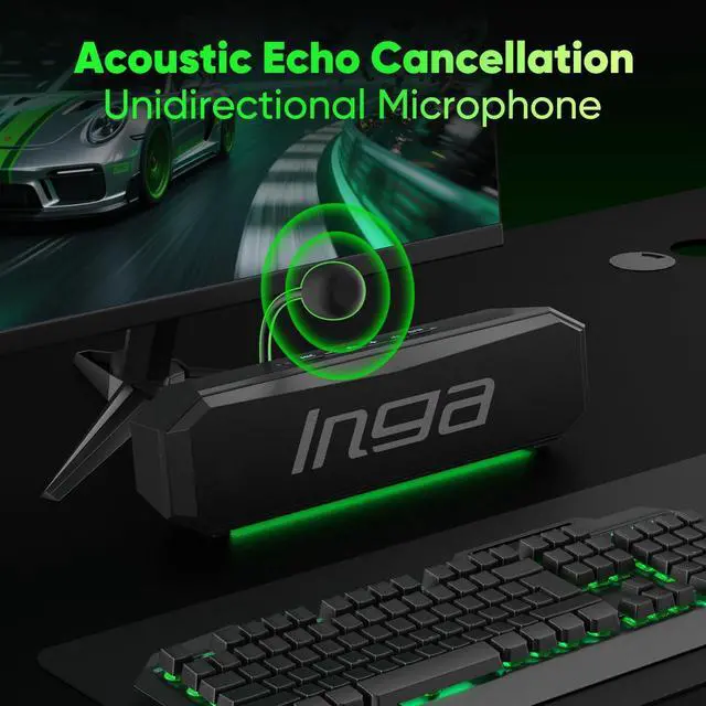 Alt view image 9 of 14 - Computer Speakers with Detachable Mic, Plug-and-Play USB Soundbar with Dynamic Lighting, Game/Music Modes, Compatible with PC, Laptop, PS5, Mac
