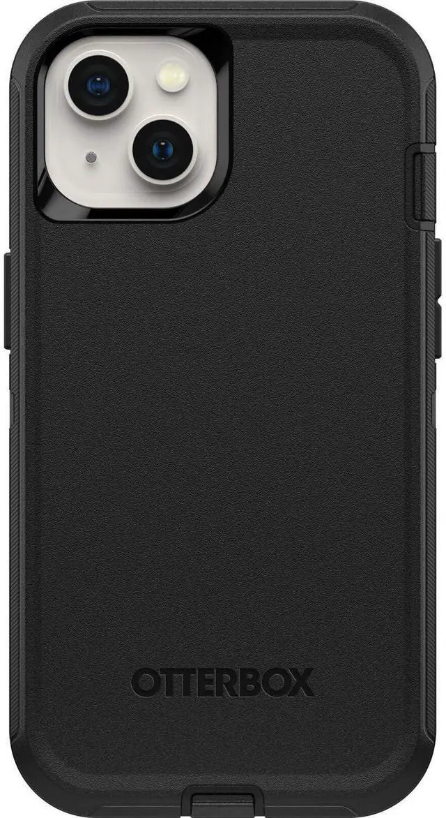 Alt view image 9 of 12 - iPhone 13 (ONLY) Defender Series Case - Black, Rugged & Durable, with Port Protection, Includes Holster Clip Kickstand
