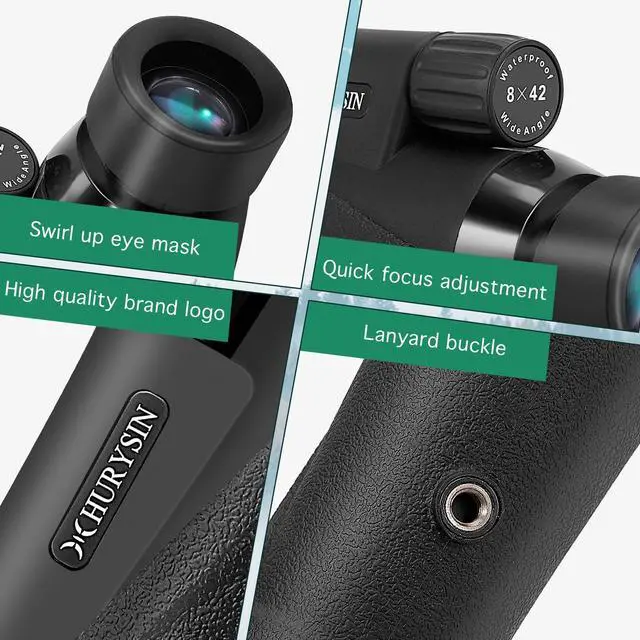 Alt view image 11 of 14 - 8x42 Monocular Telescope Military-Grade, Compact, Waterproof & Fogproof, Nitrogen-Filled, FMC Green Coated Optics, BK7 Prism, Ideal for Bird Watching, Hunting, Camping & Wildlife Observation