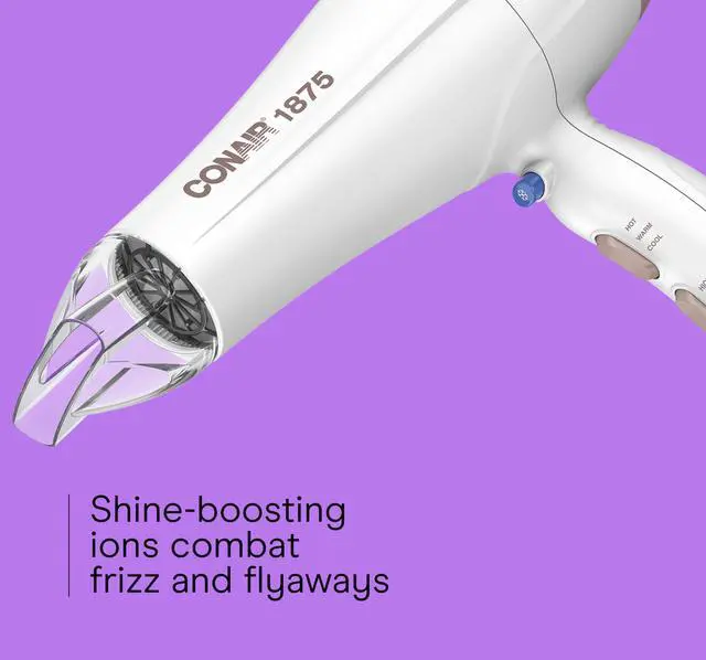 Alt view image 11 of 14 - Double Ceramic Hair Dryer with Diffuser | Blow Dryer with Ionic Conditioning | Includes Diffuser and Concentrator | Amazon Exclusive, White