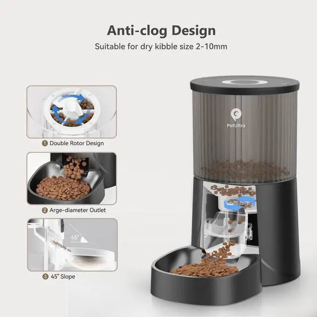 Alt view image 11 of 14 - Automatic Cat Feeder: 4L Timed Cats Food Dispenser Programmable 1-6 Meal for Cat and Small Medium Dog- Auto Pet Feeder Easy to Set Up Dual Power Supply with Desiccant Bag| Detachable Washable