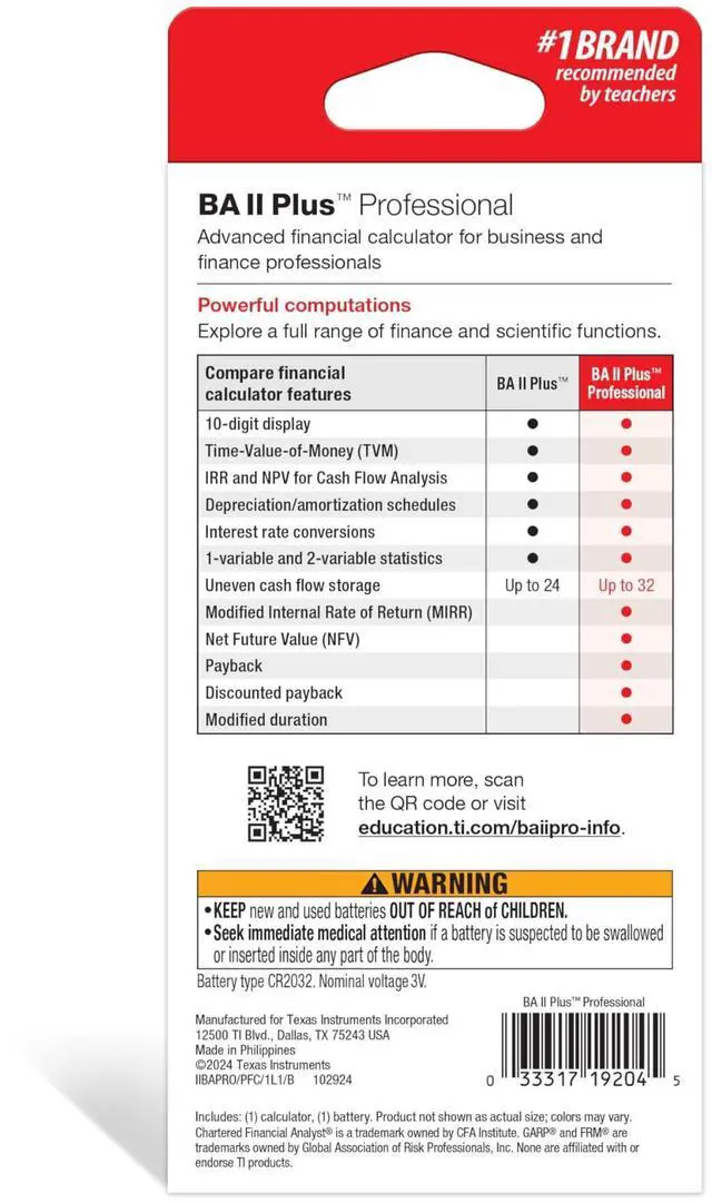 Alt view image 9 of 12 - BA II Plus Professional Financial Calculator