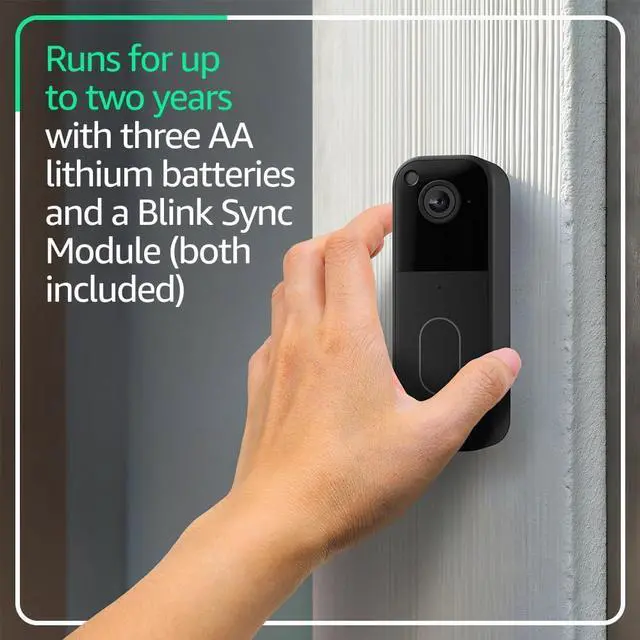 Alt view image 7 of 10 - Video Doorbell (newest model) Head-to-toe HD view, two-year battery life, and simple setup. Sync Module Core included System (Black)