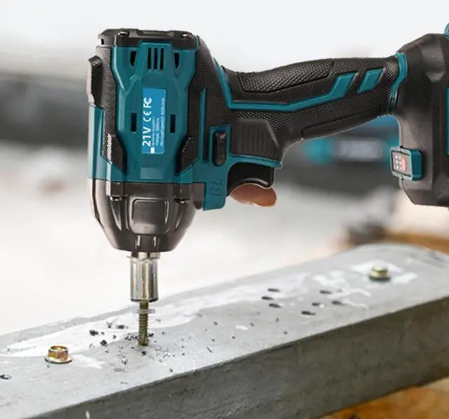 Alt view image 13 of 14 - Cordless Impact Wrench, 21V Torque Power Impact Driver, 1/2" Power Impact Wrenches with 2 * 2.0Ah Batteries with 19 Accessories, Electric Impact Motor Variable Speeds for home installation (Blue)