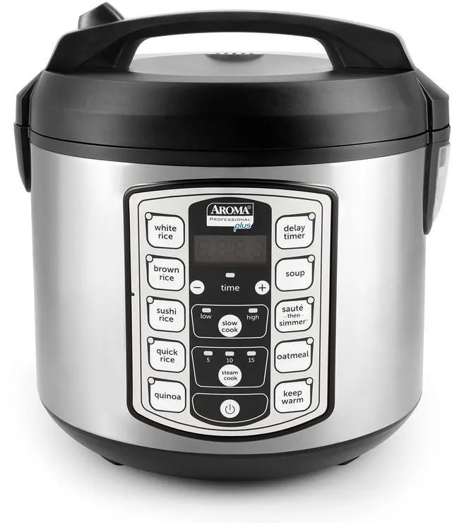 Alt view image 7 of 12 - Housewares Professional Plus ARC-5000SB 20 Cup (Cooked) Digital Rice Cooker, Food Steamer, Slow Cooker, Stainless Exterior/Nonstick Pot, Silver, Black, 10-cup uncooked/20-cup cooked/4QT