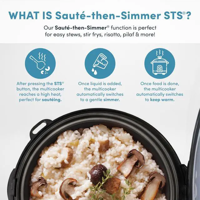 Alt view image 11 of 12 - Housewares Professional Plus ARC-5000SB 20 Cup (Cooked) Digital Rice Cooker, Food Steamer, Slow Cooker, Stainless Exterior/Nonstick Pot, Silver, Black, 10-cup uncooked/20-cup cooked/4QT