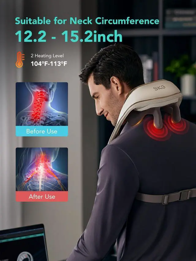 Alt view image 11 of 14 - 2025 Neck Massager for Pain Relief, Deep Tissue 6D Kneading with Heat, Cordless Neck & Shoulder Massage, Valentine Gift for Men & Women, H5 Mini
