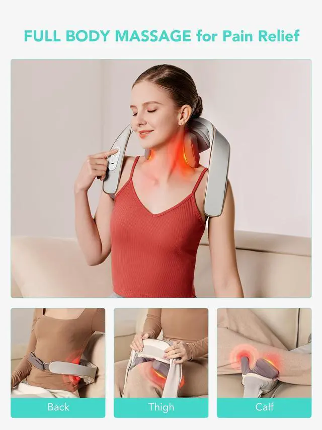 Alt view image 13 of 14 - 2025 Neck Massager for Pain Relief, Deep Tissue 6D Kneading with Heat, Cordless Neck & Shoulder Massage, Valentine Gift for Men & Women, H5 Mini