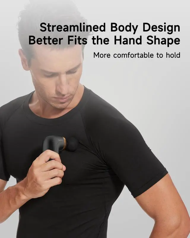Alt view image 10 of 14 - A1 Super Mini Massage Gun, Percussion Deep Tissues Muscle Massager, Travel Massage Gun, Compact Sports Massager, Portable Handheld Massager for Office, Home, Athletes(Black)