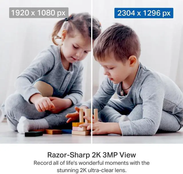 Alt view image 10 of 14 - 2K Indoor Pan/Tilt Wired Security Camera - Works as a Baby Monitor & Pet Camera, Motion Detection, 2-Way Audio, Siren, Night Vision, No-Subscription Local Storage or Optional Cloud, C211 (2-Pack)