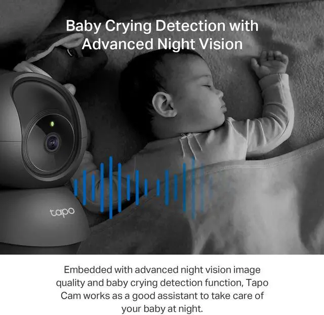 Alt view image 12 of 14 - 2K Indoor Pan/Tilt Wired Security Camera - Works as a Baby Monitor & Pet Camera, Motion Detection, 2-Way Audio, Siren, Night Vision, No-Subscription Local Storage or Optional Cloud, C211 (2-Pack)