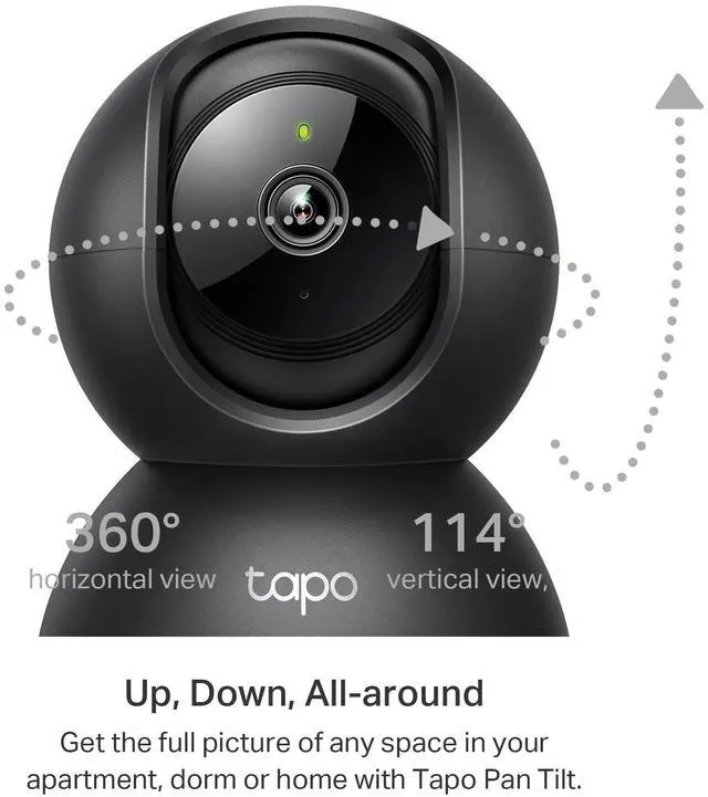 Alt view image 11 of 14 - 2K Indoor Pan/Tilt Wired Security Camera - Works as a Baby Monitor & Pet Camera, Motion Detection, 2-Way Audio, Siren, Night Vision, No-Subscription Local Storage or Optional Cloud, C211 (2-Pack)