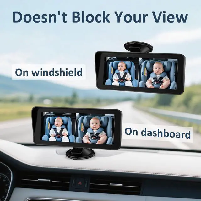 Alt view image 14 of 14 - 2-Kids Baby Car Camera for Seat: 6.9 Inch Ultrawide Display with Two Cameras Rear Facing - USB Powered Backseat Camera HD 1080P Easy to Install