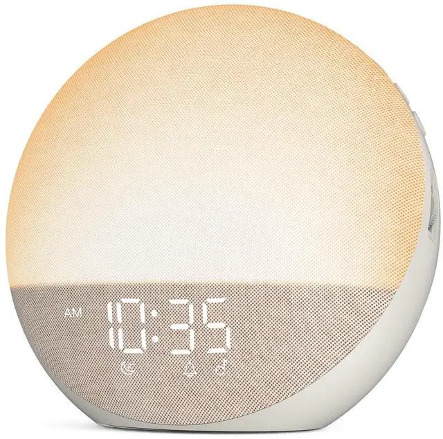 Alt view image 8 of 14 - Sunrise Alarm Clock White Noise Machine: Natural Wake Up Light - Dimmable Clock with Bluetooth Speaker for Bedroom - 25 Sleep Sounds for Baby Adults Kids Putty