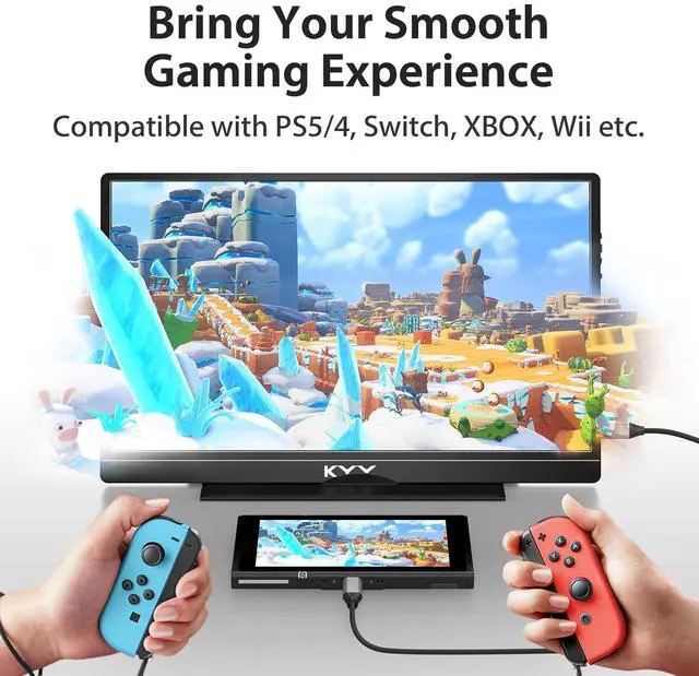 Alt view image 14 of 14 - Portable Monitor Latest 15.6'' FHD 1080P USB-C HDMI Laptop Monitor w/Smart Cover Bag & Dual Speakers, External HDR Computer Screen, Travel Gaming Monitor for PC MAC Phone Xbox PS4/5 Switch