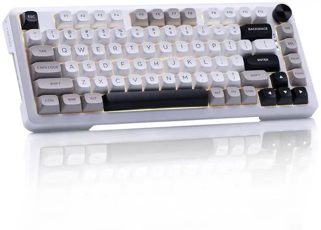 Alt view image 8 of 14 - Z-82 Wireless Mechanical Keyboard, 75% Layout, Hot-Swap Wireless Gaming Keyboard, BT/2.4GHz/Type-C Triple Mode, RGB Backlit Gaming Keyboards, Compatible with Win/Mac (White&Gray&Black)