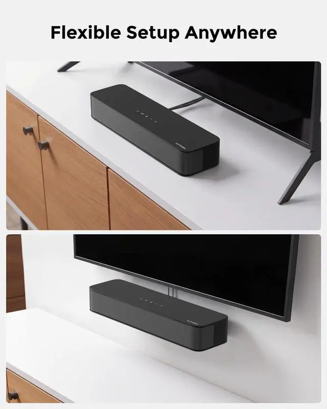Alt view image 12 of 14 - 2.1ch Surround Sound Bar for TV, Built-in Subwoofer, Peak Power 132W, App Control, 16 Inches Bluetooth 5.4 TV Speakers Soundbar, All-in-one PC Soundbar, Opt/AUX/Wall Mount, Poseidon M20 Pro