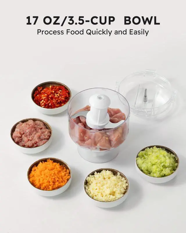 Alt view image 12 of 14 - Blenders and Food Processor Combo for Kitchen, 5 in 1 Blender for Shakes and Smoothies, Meat Chopped, Grinding & more, 40 oz Jar & 17oz Cup with To-Go Lid, Stainless Steel Silver