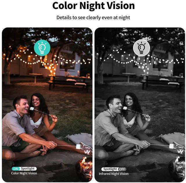 Alt view image 11 of 14 - Security Cameras Wireless Outdoor,2K Indoor WiFi Wireless Cameras,Outside Battery Powered Camera for Home Security,AI Motion Detection,Color Night Vision,Spotlight,Siren Alarm,SD/Cloud Storage,2 Pack