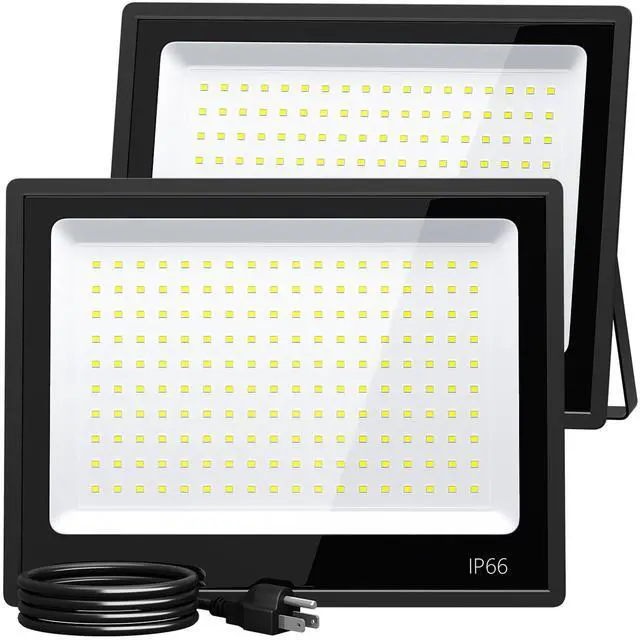 Alt view image 8 of 14 - LED Flood Light Outdoor, High Power Commercial Work Light, IP66 Waterproof Daylight Super Bright Security Stadium Lights for Parking Lots, Warehouses, Yard (2, 150, Watts)