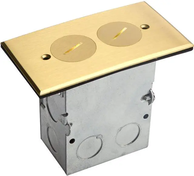 Alt view image 7 of 12 - Screw Cap Cover Floor Box kit, 5 x 2.8 1-Gang, 20A Tamper-Weather Resistant Duplex Receptacle Outlet, Watertight Gasket, Corrosive Resistant, UL Listed, 975506-C, Brass