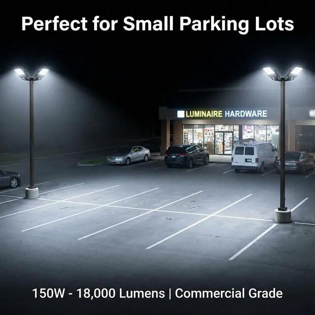 Alt view image 13 of 14 - LED Flood Light Outdoor, High Power Commercial Work Light, IP66 Waterproof Daylight Super Bright Security Stadium Lights for Parking Lots, Warehouses, Yard (2, 150, Watts)