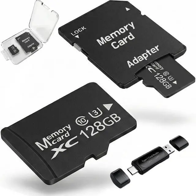 Alt view image 8 of 14 - 128GB 2-Pack MicroSDXC Cards A1 U3 V30 SD Adapter USB Reader High Endurance TF Card Dash Cam Security Camera 4K