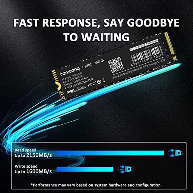 Alt view image 12 of 14 - S501 256GB NVMe SSD 3D NAND1.3 PCIe Gen3x4 M.2 2280 Internal Solid State Drive (Read Speed up to 2,050 MB/s) Compatible with Laptop & PC Desktop
