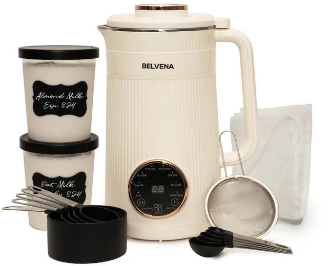 Alt view image 8 of 14 - All-In-One Bundle Nut Milk Maker Machine Includes 4 Storage Bottles, Labels & Measuring Set 32oz Capacity 8 in 1 Function Soy Milk Maker Machine Automatic Stainless Steel Almond Nut Oat Rice