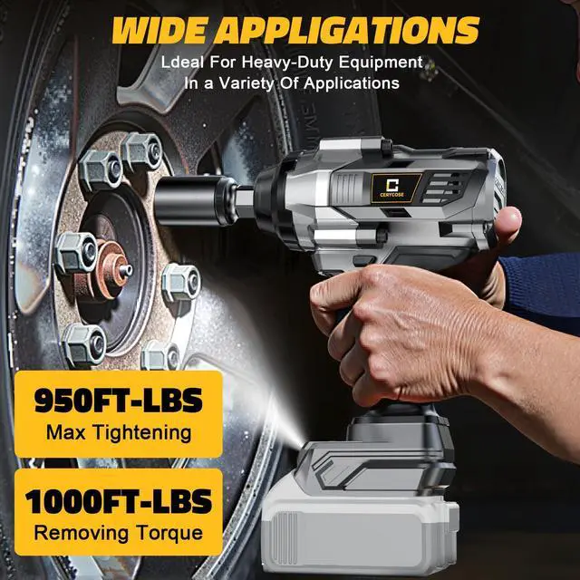 Alt view image 11 of 14 - Cordless Impact Wrench 1/2 inch Compatible with Dewalt Battery, 1000FT-LBS (1360N.m) Brushless Electric Impact Gun Includes LED Work Light, 2100RPM High Torque Impact Driver, Bare Tool Only