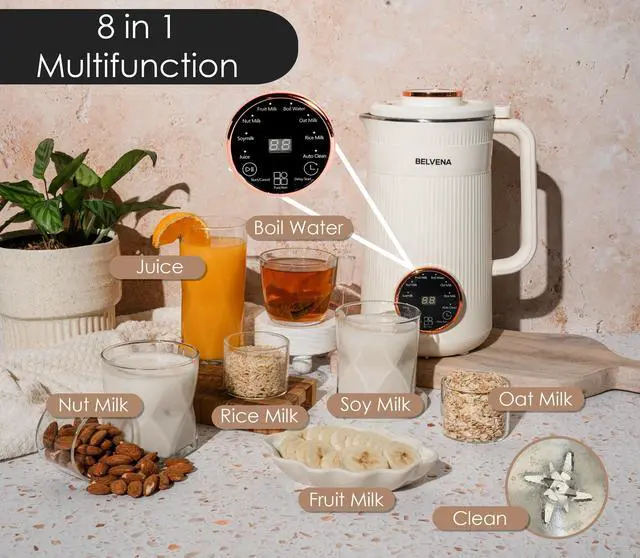 Alt view image 11 of 14 - All-In-One Bundle Nut Milk Maker Machine Includes 4 Storage Bottles, Labels & Measuring Set 32oz Capacity 8 in 1 Function Soy Milk Maker Machine Automatic Stainless Steel Almond Nut Oat Rice