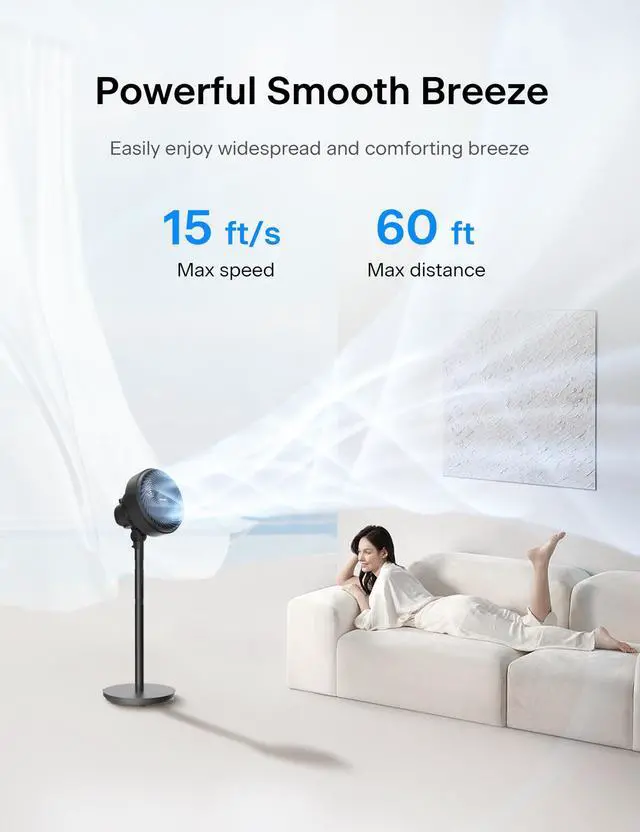Alt view image 10 of 14 - 7-Inch Pedestal Air Circulator, Oscillation Fan, 3 Speeds, Adjustable Height (Tabletop/Standing Fan), 75°+90° Oscillation, 5-Blade Quiet Pedestal Fan for Bedroom, Office, Home