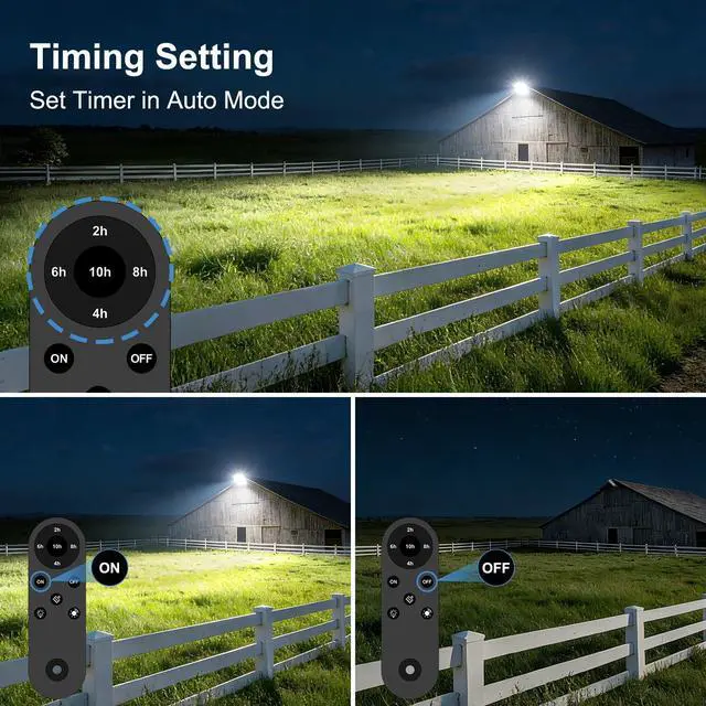 Alt view image 10 of 14 - 100W LED Flood Light with Photocell Sensor, 14000LM Parking Lot Light, 6500K Dusk to Dawn Barn Lights, IP67 Waterproof Security Lights with Remote Control for Yard Garden