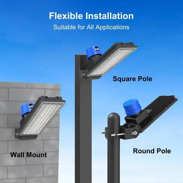 Alt view image 11 of 14 - 100W LED Flood Light with Photocell Sensor, 14000LM Parking Lot Light, 6500K Dusk to Dawn Barn Lights, IP67 Waterproof Security Lights with Remote Control for Yard Garden