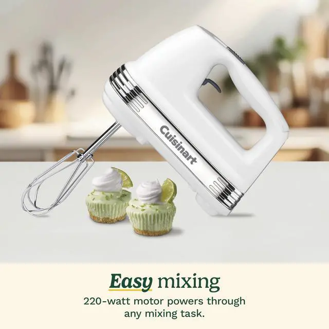 Alt view image 9 of 12 - Power Advantage 5-Speed Hand Mixer, 220W-Motor Hand Blender Electric Mixer with 5 Speed Settings, Extra-Long Dishwasher-Safe Beaters, 60-Inch Swivel Cord, HM-50, White