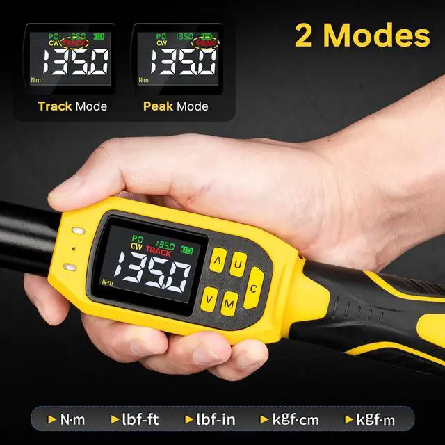 Alt view image 14 of 14 - Digital Torque Wrench 3/8" Drive | 5-99.5 ft-lb | ±1% Accuracy | Smart Alert Multi | Electric Torque Wrench Digital for Bike/Moto/Auto, 2 Extension Bars Reach Tight Spaces