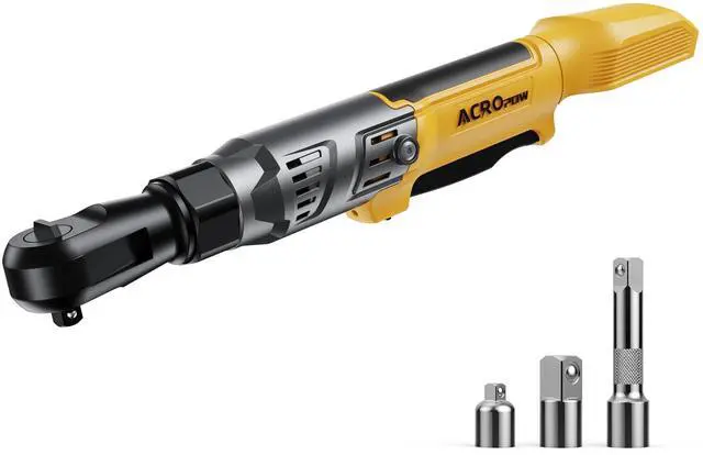 Alt view image 8 of 14 - 3/8" Cordless Ratchet Wrench, Compatible with DEWALT 20V MAX Battery, 74Ft-Lbs Brushless Motor Electric Ratchet with Variable Speed, 1/2" & 1/4" Adapters, 3" Extension Bar (Tool Only)