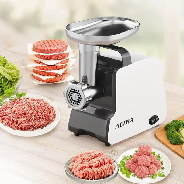 Alt view image 11 of 14 - Electric Meat Grinder, 2300W Max, Heavy Duty Sausage Stuffer with 2 Blades, 3 Grinding Plates, Sausage Tube & Kubbe Kit, Home Kitchen Meat Mincer with Handle (Black)
