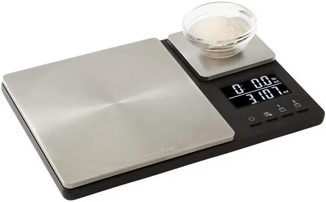 Alt view image 14 of 14 - KQ909 Dual Platform Digital Kitchen and Food Scale, 11 pound capacity and Precision 16oz capacity, Black with Stainless Steel