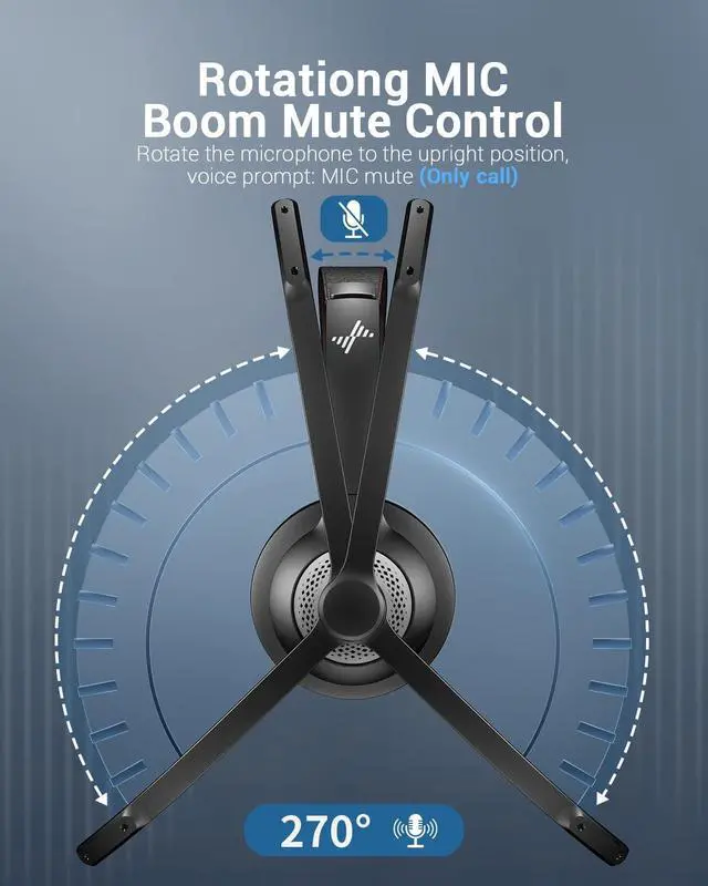 Alt view image 11 of 12 - Wireless Headset with Mic for Work, Bluetooth V5.2 Headphones with AI Noise Cancelling Microphone, USB Dongle, Clear Calls & Mic Mute, for Laptop, PC, iPhone & Android Phones