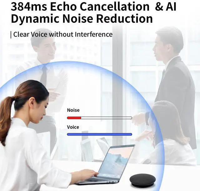 Alt view image 14 of 14 - Bluetooth Conference Speaker and Microphone USB Speakerphone Conference Microphone and Speaker 360° Voice Pickup Max Bluetooth Distance 32.8ft Noise Cancellation for Video Conferencing Calling